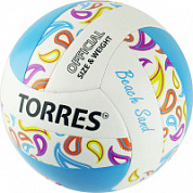 Мяч для пляжного волейбола TORRES Beach Sand Blue арт.V32095B, р.5, синт.кожа ТПУ, маш. сшивка